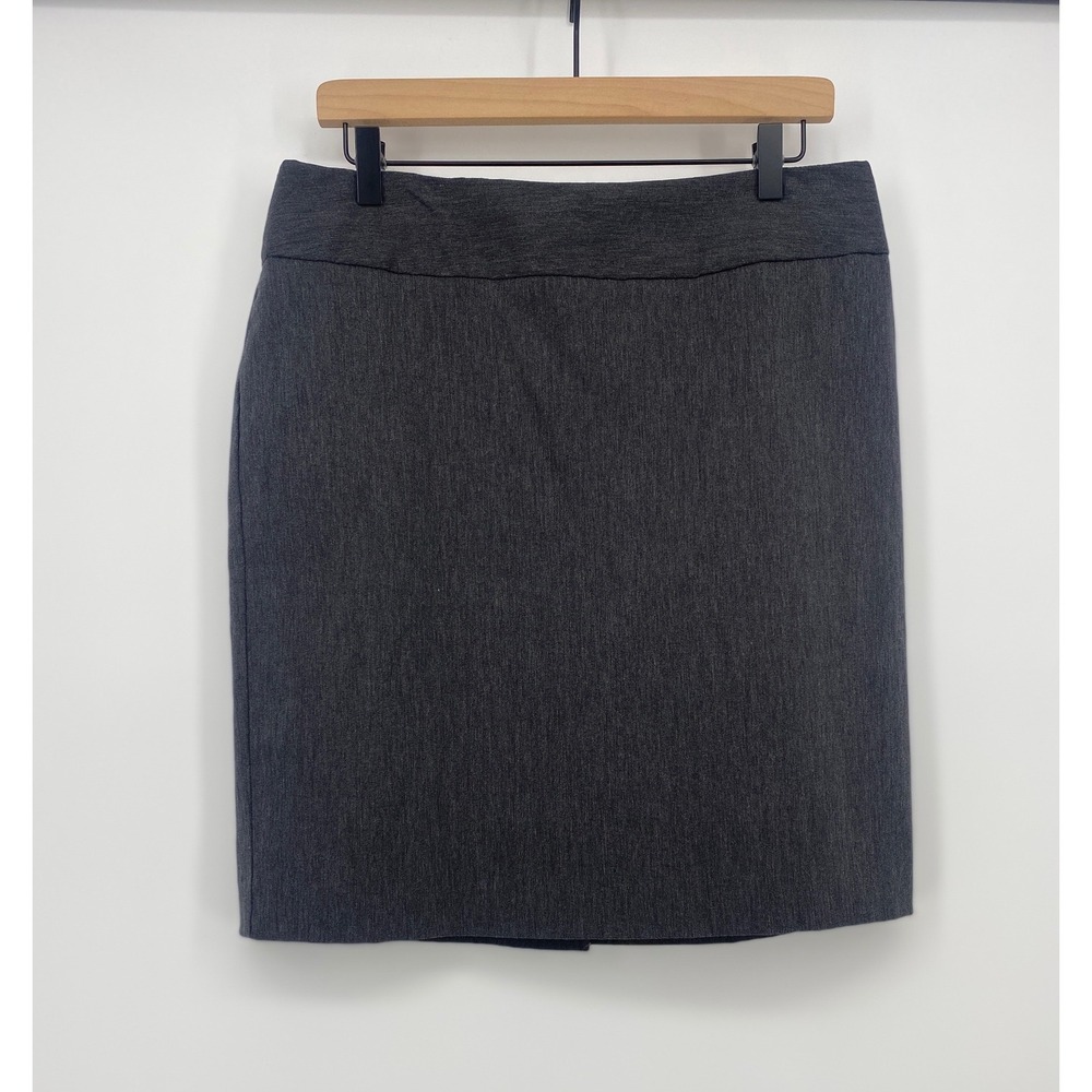 George Pencil Skirt 12 Grey Heather Excellent Professional Office Stretch Vent